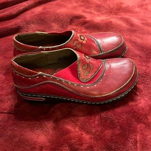 Spring Step l’artiste Burbank clogs. Size eu 40 USA 9. Red leather.